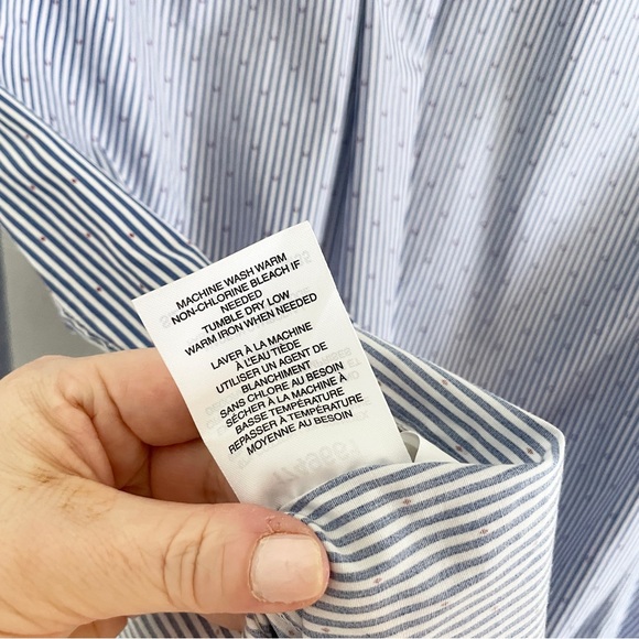 Scotch & Soda Amsterdam Blue/White Stripe Button-Down Shirt Men’s Sz 16.5 34/35 - Picture 13 of 13